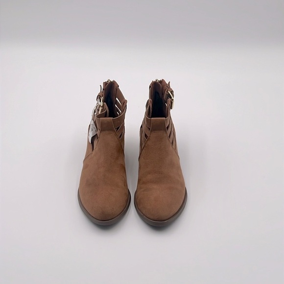 American Eagle Brown Faux Suede Ankle Booties Comfort Low Heel Fall Women’s 6.5 - Picture 4 of 9